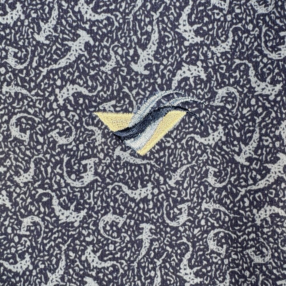 Peter Millar Shirt Mens Size Medium Blue Summer Comfort Polo Shark Print